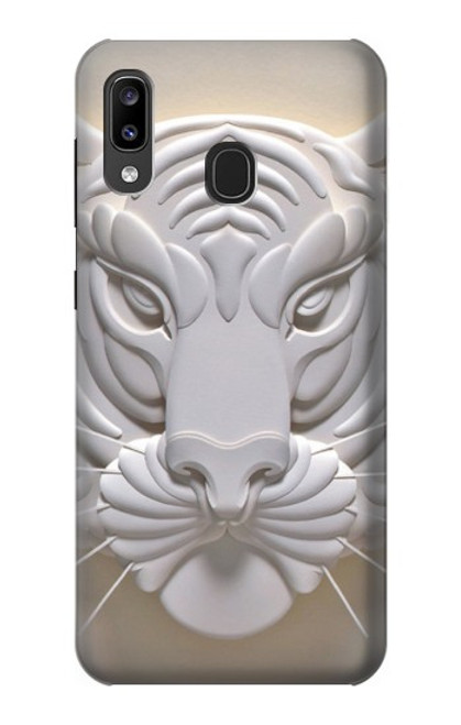 S0574 Tiger Carving Hülle Schutzhülle Taschen für Samsung Galaxy A20, Galaxy A30