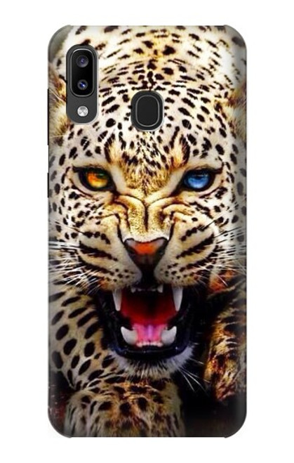 S1932 Blue Eyed Leopard Hülle Schutzhülle Taschen für Samsung Galaxy A20, Galaxy A30
