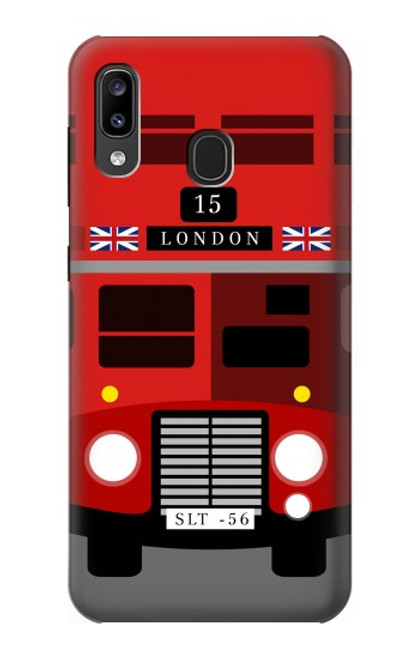 S2058 England British Double Decker Bus Hülle Schutzhülle Taschen für Samsung Galaxy A20, Galaxy A30