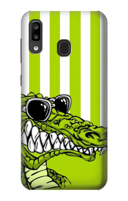 S2323 Funny Green Alligator Crocodile Hülle Schutzhülle Taschen für Samsung Galaxy A20, Galaxy A30