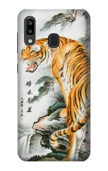 S2750 Oriental Chinese Tiger Painting Hülle Schutzhülle Taschen für Samsung Galaxy A20, Galaxy A30