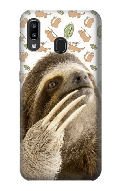 S3559 Sloth Pattern Hülle Schutzhülle Taschen für Samsung Galaxy A20, Galaxy A30