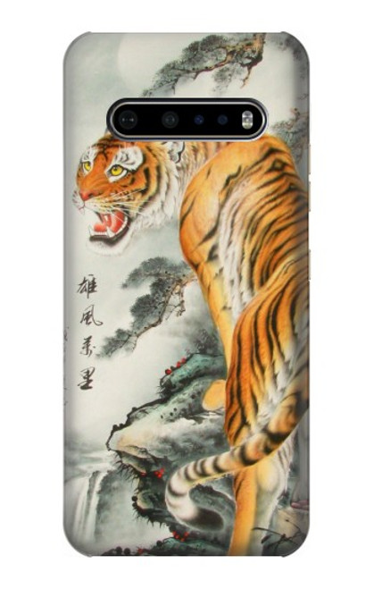 S1934 Chinese Tiger Painting Hülle Schutzhülle Taschen für LG V60 ThinQ 5G