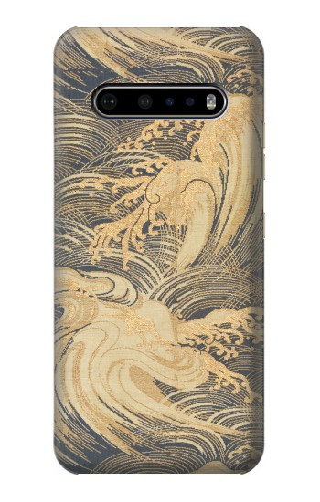 S2680 Japan Art Obi With Stylized Waves Hülle Schutzhülle Taschen für LG V60 ThinQ 5G