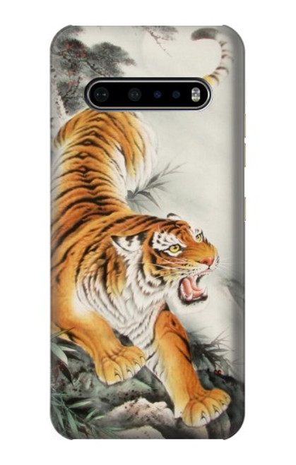 S2751 Chinese Tiger Brush Painting Hülle Schutzhülle Taschen für LG V60 ThinQ 5G
