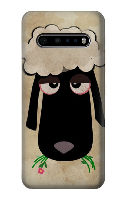 S2826 Cute Cartoon Unsleep Black Sheep Hülle Schutzhülle Taschen für LG V60 ThinQ 5G