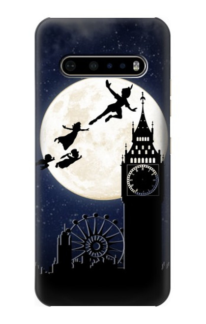 S3249 Peter Pan Fly Full Moon Night Hülle Schutzhülle Taschen für LG V60 ThinQ 5G