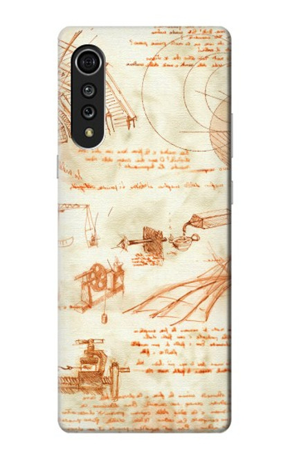 S0566 Technical Drawing Da Vinci Hülle Schutzhülle Taschen für LG Velvet