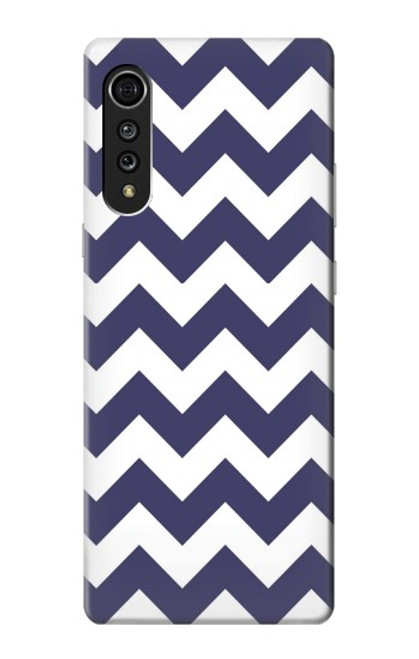 S2345 Navy Blue Shavron Zig Zag Pattern Hülle Schutzhülle Taschen für LG Velvet