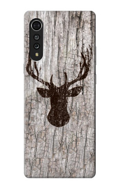 S2505 Reindeer Head Old Wood Texture Graphic Hülle Schutzhülle Taschen für LG Velvet