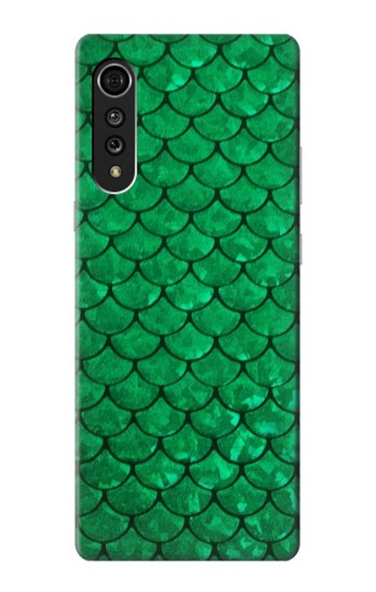 S2704 Green Fish Scale Pattern Graphic Hülle Schutzhülle Taschen für LG Velvet