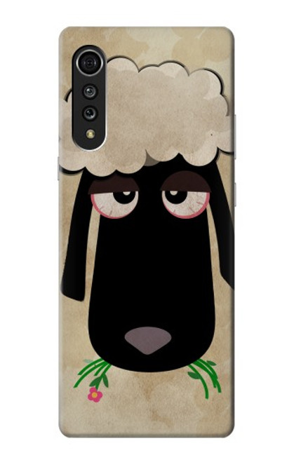 S2826 Cute Cartoon Unsleep Black Sheep Hülle Schutzhülle Taschen für LG Velvet