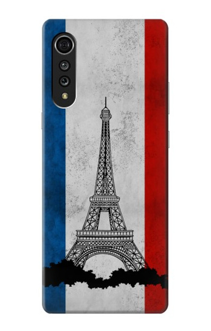 S2859 Vintage France Flag Eiffel Tower Hülle Schutzhülle Taschen für LG Velvet