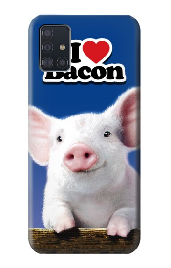 S0608 I Love Bacon Cute Baby Pig Hülle Schutzhülle Taschen für Samsung Galaxy A51 5G
