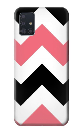 S1849 Pink Black Chevron Zigzag Hülle Schutzhülle Taschen für Samsung Galaxy A51 5G