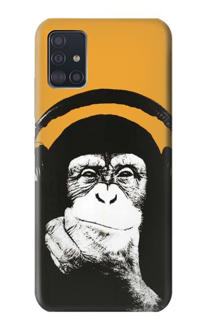 S2324 Funny Monkey with Headphone Pop Music Hülle Schutzhülle Taschen für Samsung Galaxy A51 5G