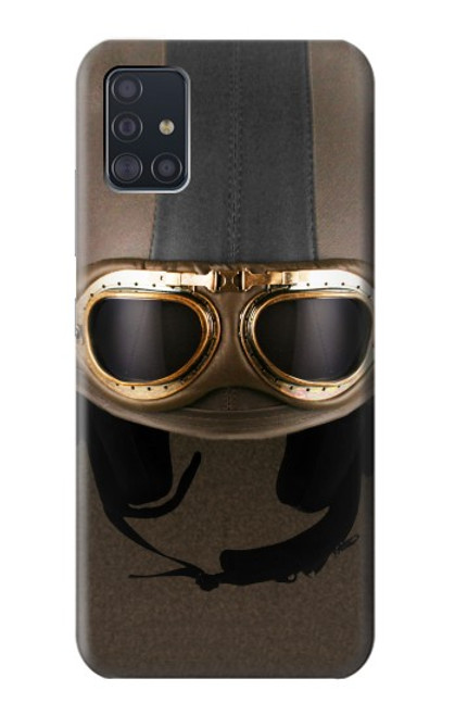 S2645 Vintage Brown Goggles Motorcycle Helmet Hülle Schutzhülle Taschen für Samsung Galaxy A51 5G