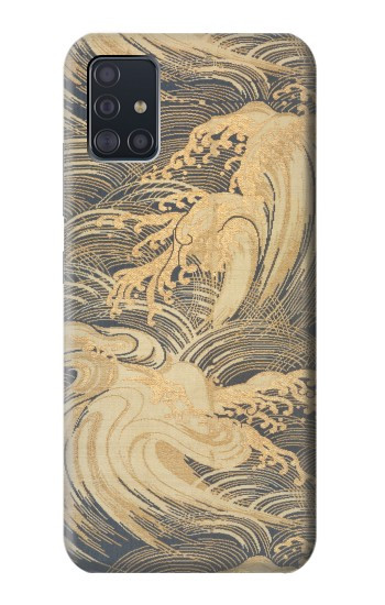 S2680 Japan Art Obi With Stylized Waves Hülle Schutzhülle Taschen für Samsung Galaxy A51 5G