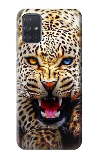 S1932 Blue Eyed Leopard Hülle Schutzhülle Taschen für Samsung Galaxy A71 5G