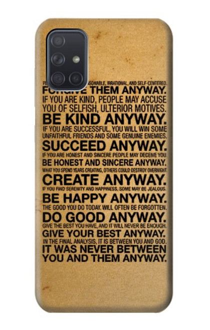 S2513 Mother Teresa Anyway Quotes Hülle Schutzhülle Taschen für Samsung Galaxy A71 5G
