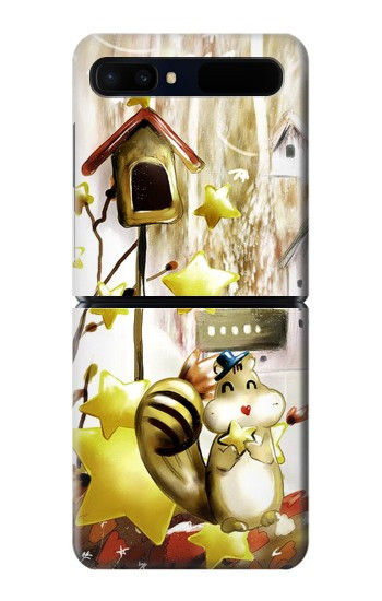S0109 Cute Squirrel Cartoon Hülle Schutzhülle Taschen für Samsung Galaxy Z Flip 5G