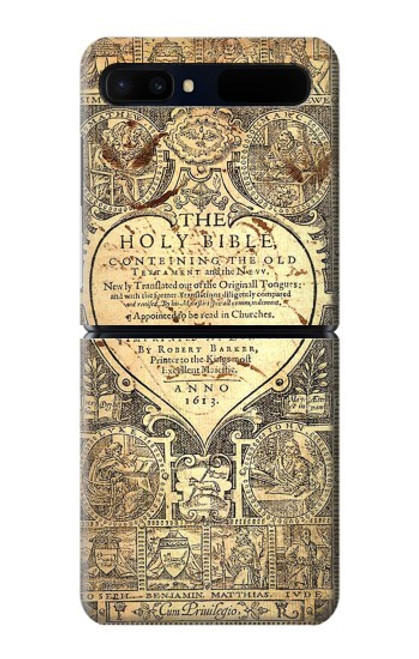 S0330 Bible Page Hülle Schutzhülle Taschen für Samsung Galaxy Z Flip 5G