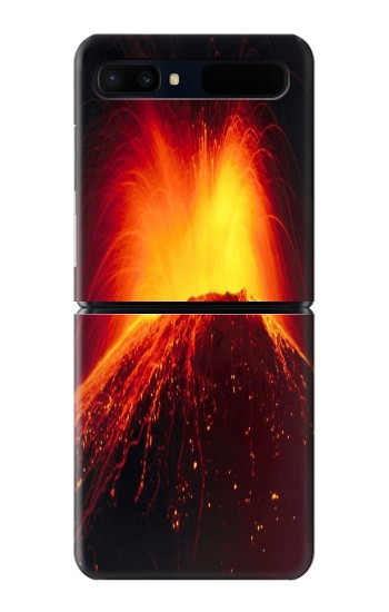 S0745 Volcano Lava Hülle Schutzhülle Taschen für Samsung Galaxy Z Flip 5G