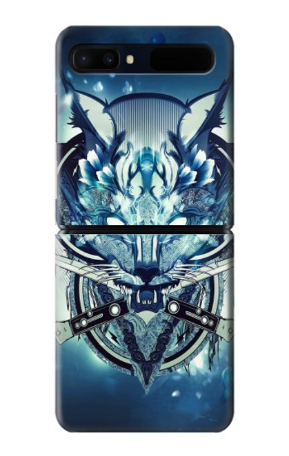 S1135 Wolf with knives Rock Hülle Schutzhülle Taschen für Samsung Galaxy Z Flip 5G