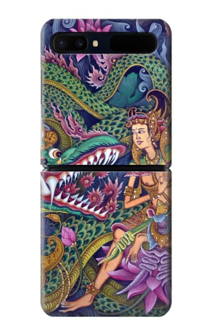S1240 Bali Painting Hülle Schutzhülle Taschen für Samsung Galaxy Z Flip 5G