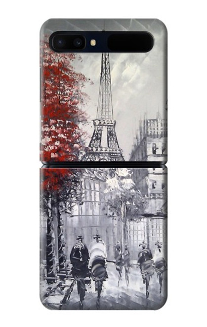 S1295 Eiffel Painting of Paris Hülle Schutzhülle Taschen für Samsung Galaxy Z Flip 5G