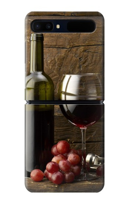 S1316 Grapes Bottle and Glass of Red Wine Hülle Schutzhülle Taschen für Samsung Galaxy Z Flip 5G
