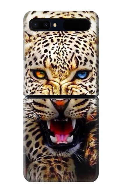 S1932 Blue Eyed Leopard Hülle Schutzhülle Taschen für Samsung Galaxy Z Flip 5G