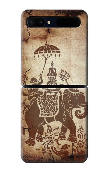 S2102 Thai Art Buddha on Elephant Hülle Schutzhülle Taschen für Samsung Galaxy Z Flip 5G