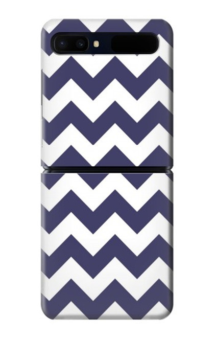 S2345 Navy Blue Shavron Zig Zag Pattern Hülle Schutzhülle Taschen für Samsung Galaxy Z Flip 5G