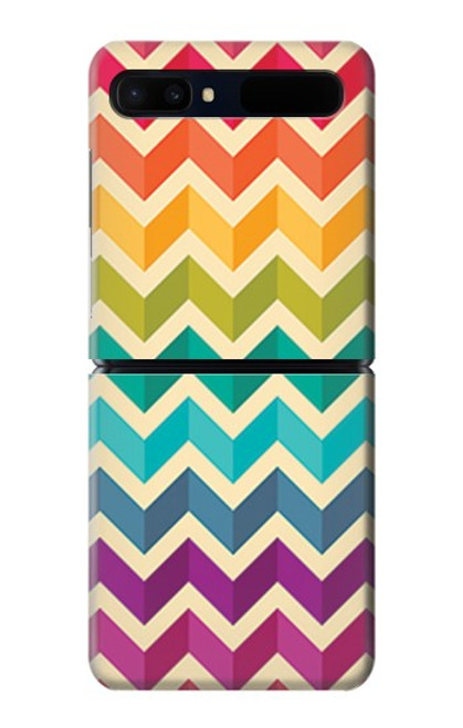S2362 Rainbow Colorful Shavron Zig Zag Pattern Hülle Schutzhülle Taschen für Samsung Galaxy Z Flip 5G