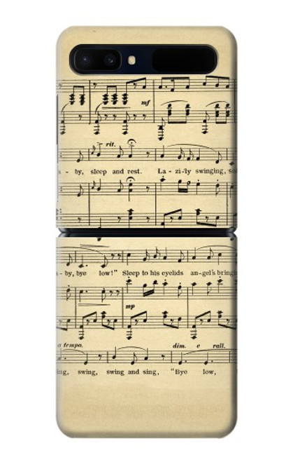 S2504 Vintage Music Sheet Hülle Schutzhülle Taschen für Samsung Galaxy Z Flip 5G