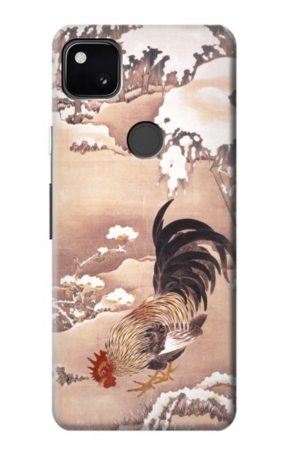 S1332 Ito Jakuchu Rooster Hülle Schutzhülle Taschen für Google Pixel 4a