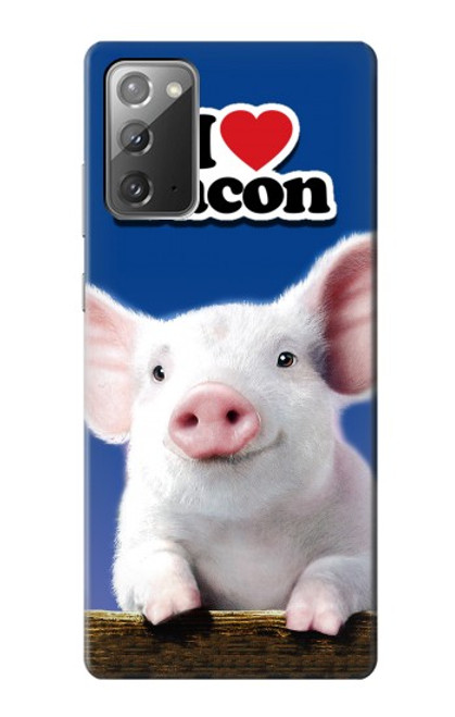 S0608 I Love Bacon Cute Baby Pig Hülle Schutzhülle Taschen für Samsung Galaxy Note 20
