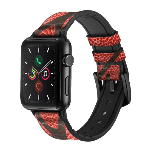 CA0006 Basketball Leather & Silicone Smart Watch Band Strap For Apple Watch iWatch