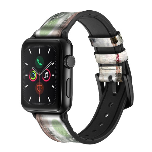 CA0013 Girl in The Rain Leather & Silicone Smart Watch Band Strap For Apple Watch iWatch