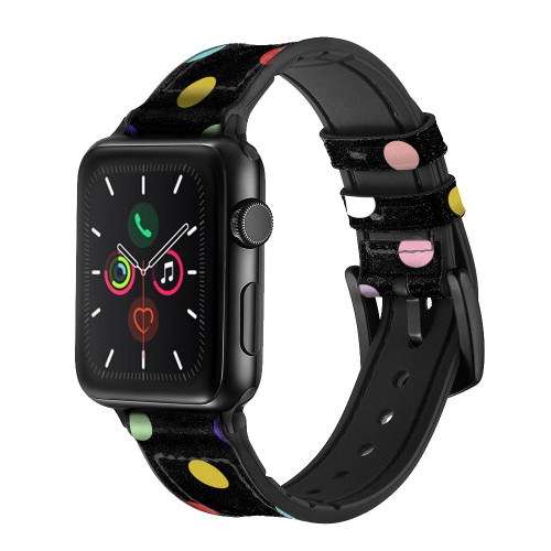 CA0816 Colorful Polka Dot Leather & Silicone Smart Watch Band Strap For Apple Watch iWatch