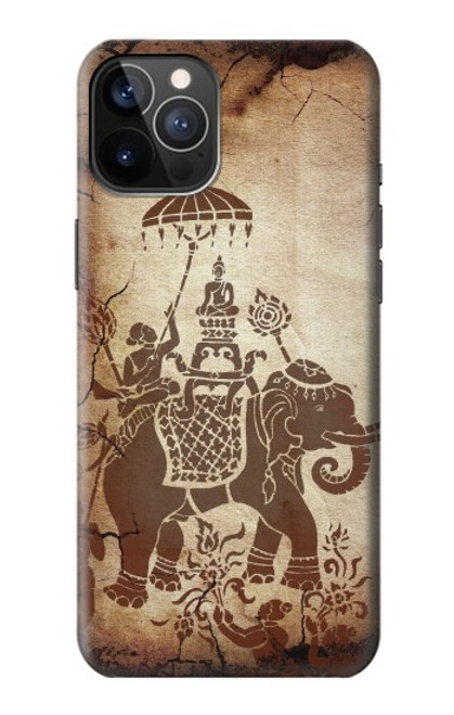 S2102 Thai Art Buddha on Elephant Hülle Schutzhülle Taschen für iPhone 12, iPhone 12 Pro