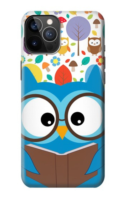 S2521 Cute Nerd Owl Cartoon Hülle Schutzhülle Taschen für iPhone 12, iPhone 12 Pro