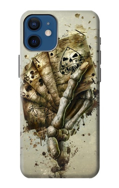 S0550 Skull Card Poker Hülle Schutzhülle Taschen für iPhone 12 mini