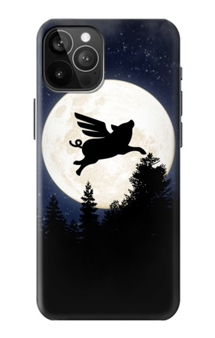 S3289 Flying Pig Full Moon Night Hülle Schutzhülle Taschen für iPhone 12 Pro Max