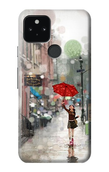 S0108 Girl in The Rain Hülle Schutzhülle Taschen für Google Pixel 5