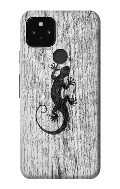 S2446 Gecko Wood Graphic Printed Hülle Schutzhülle Taschen für Google Pixel 5