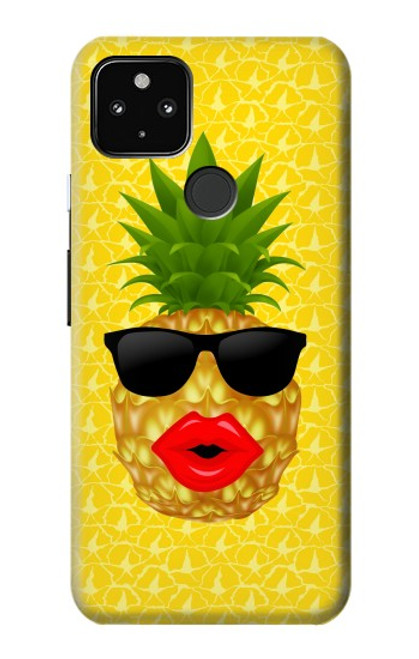 S2443 Funny Pineapple Sunglasses Kiss Hülle Schutzhülle Taschen für Google Pixel 4a 5G