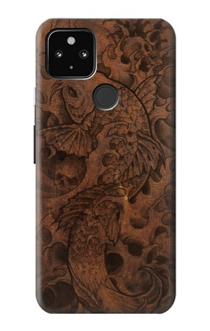 S3405 Fish Tattoo Leather Graphic Print Hülle Schutzhülle Taschen für Google Pixel 4a 5G