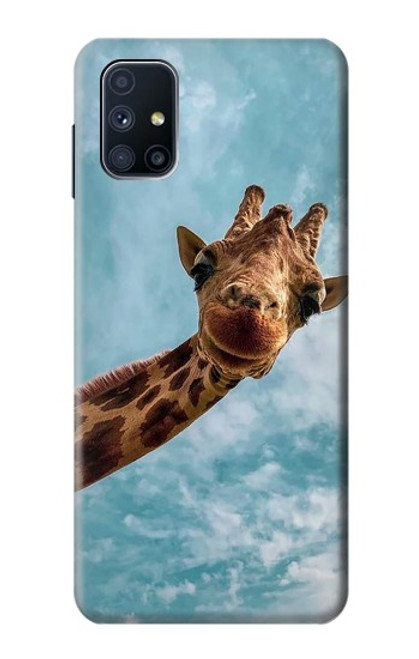 S3680 Cute Smile Giraffe Hülle Schutzhülle Taschen für Samsung Galaxy M51